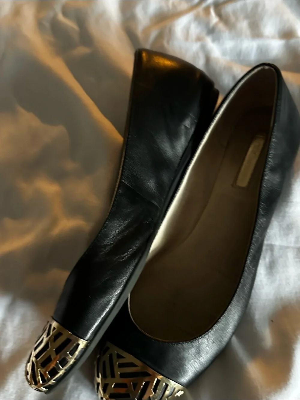 Black and Gold Flats